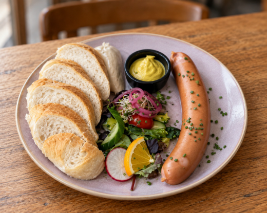 Hessische Bockwurst (mit hellem Brötchen)